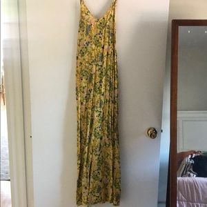 Yellow floral maxi dress